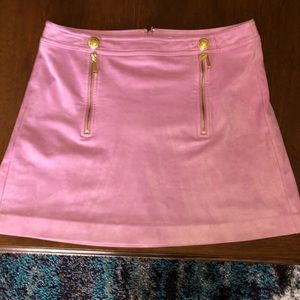Pink suede skirt